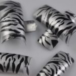 Designer Tips black zebra stripes on silver tips