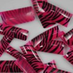 Designer Tips black zebra stripes on pink tips
