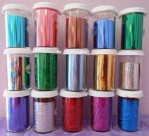 stack of 15 assorted coloured nail art foils