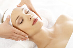 women relaxing during a facial treatment