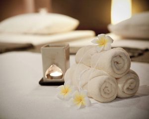 spa towels prepared for massage
