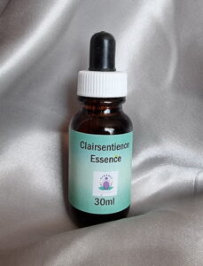bottle of Clairsentience Essence on a silver background